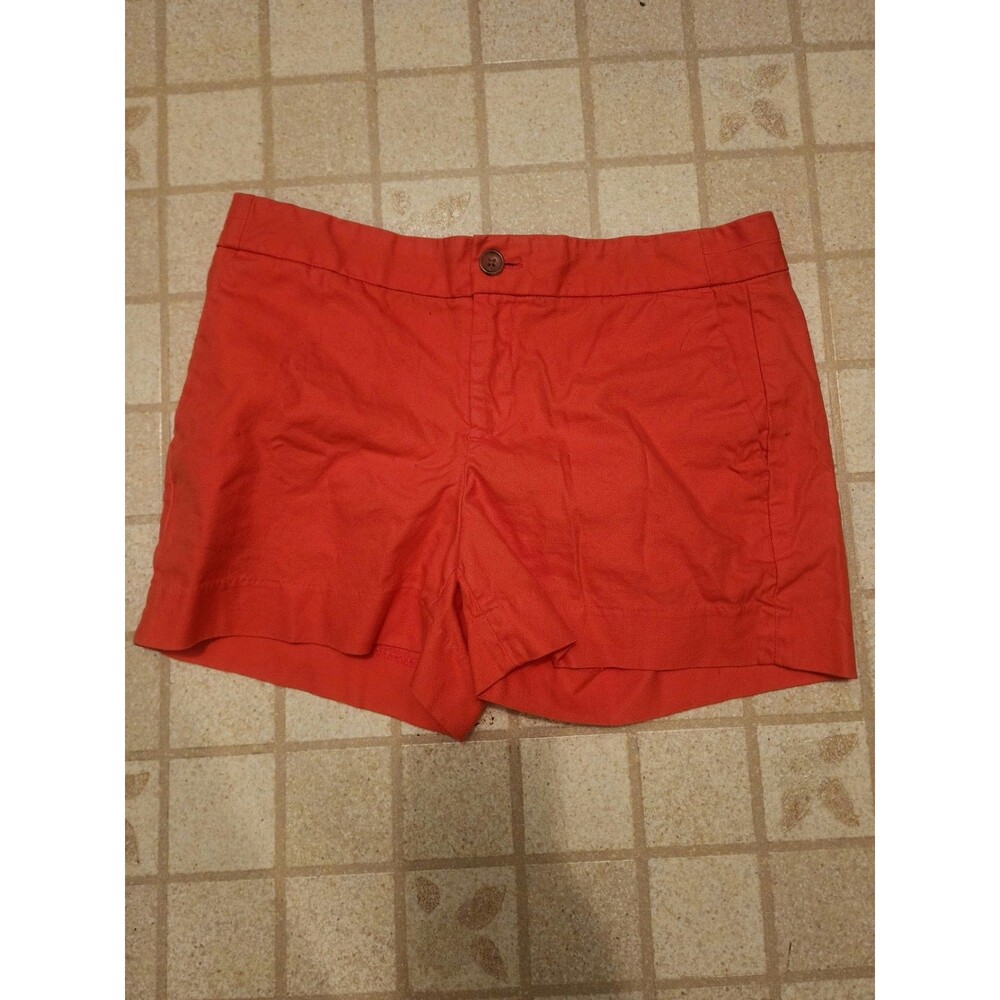 Banana Republic Women Size 2 Red Hampton Fit Shorts Textured Geometric Pattern